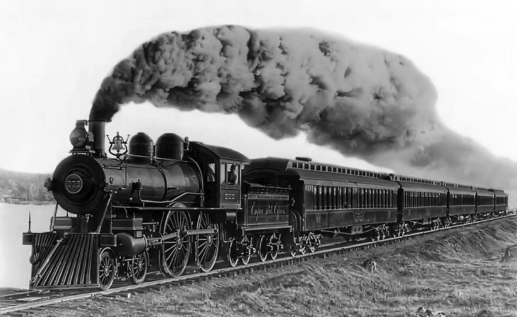 産業革命の蒸気機関車